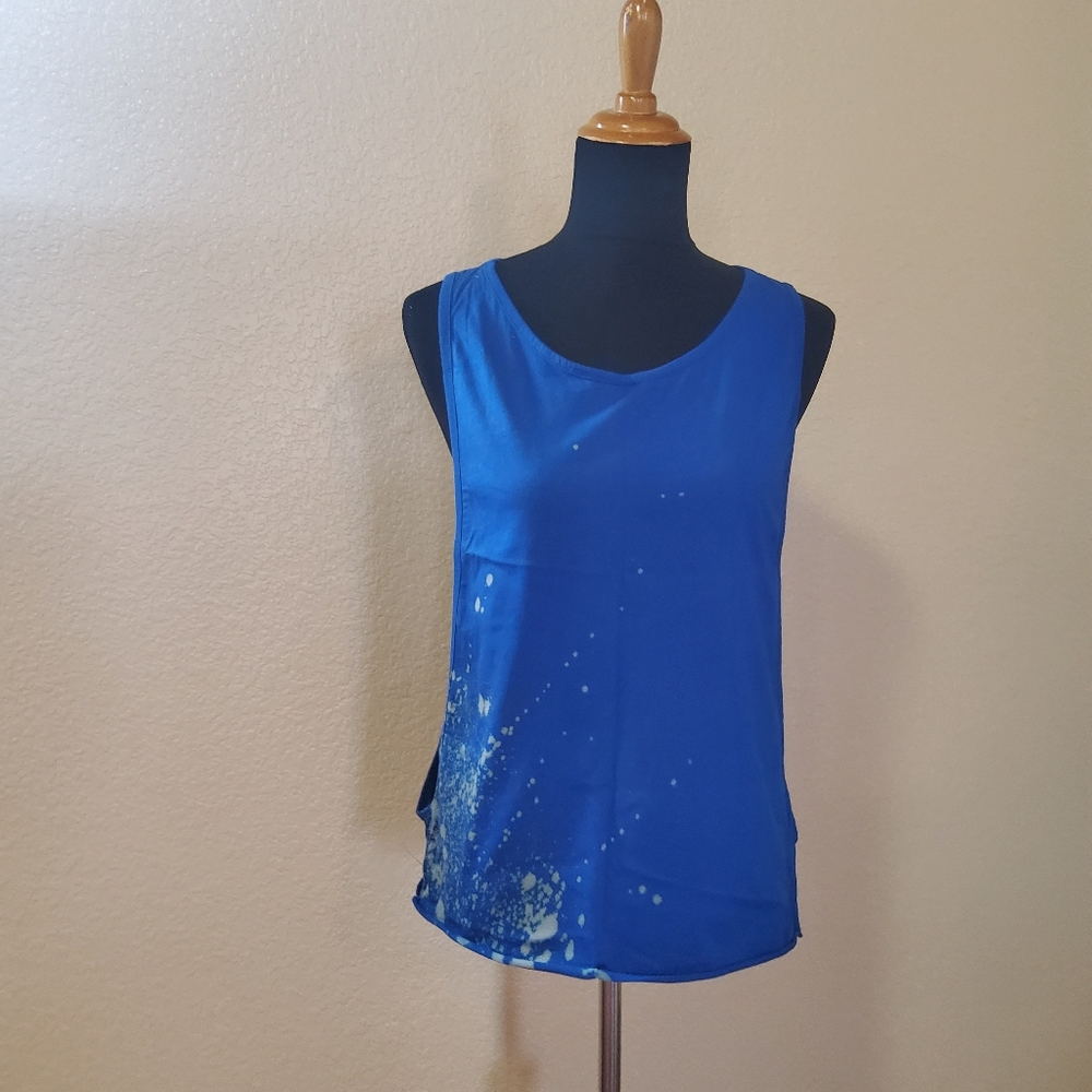 New SOLOW Tie Dye Muscle Tank Top Size S Blue